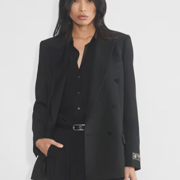 NEW Aritzia Black Don Double-Breasted Blazer - Picture 4 of 4